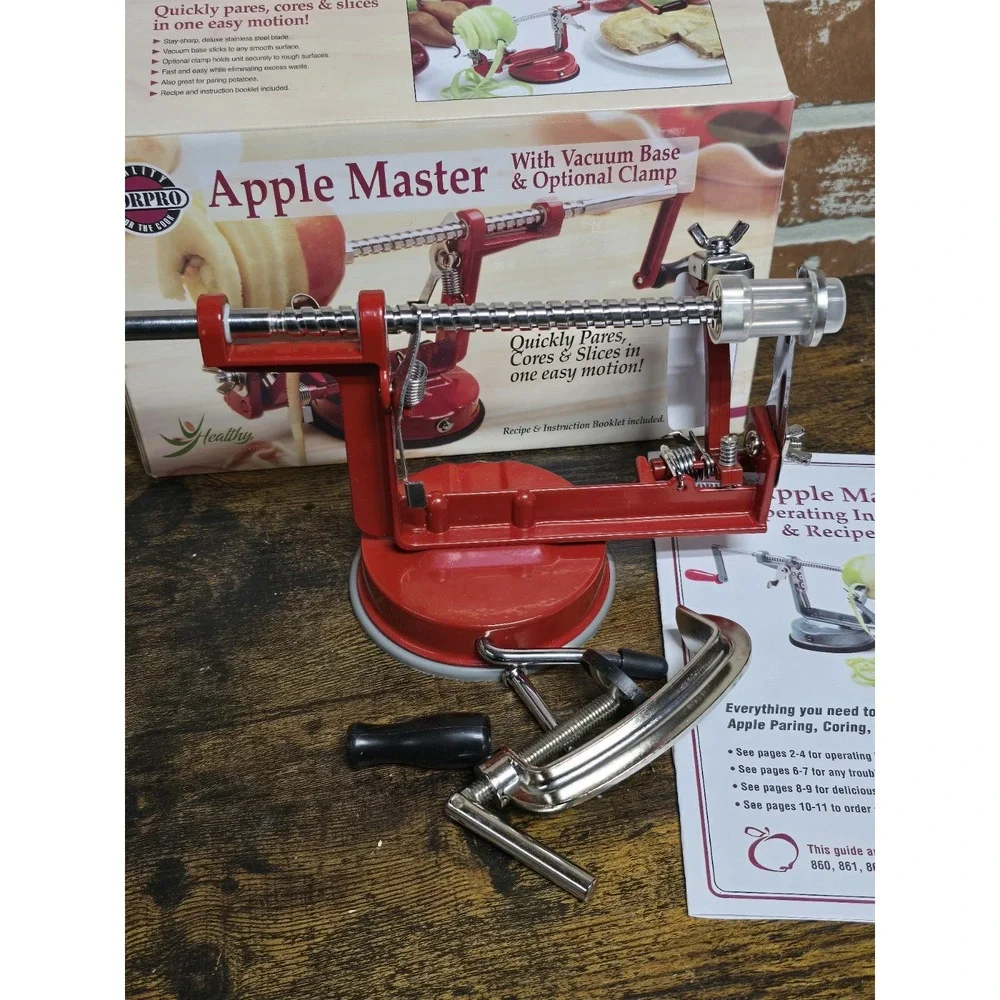 Norpro‎ Apple Master Peeler Parer Slicer & Corer w Blade 866R Vacuum Base